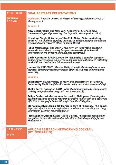 2015 August 24 Global Health Forum Programm p01