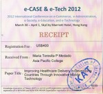 e-Case & e-Tech 2012  Sir Joe gene's receipt